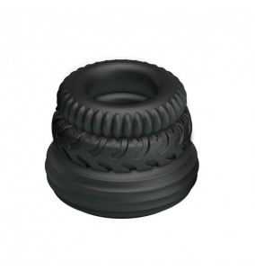 BAILE - Macho Men's Delay Penis Ring (Full Set 3 Pieces)